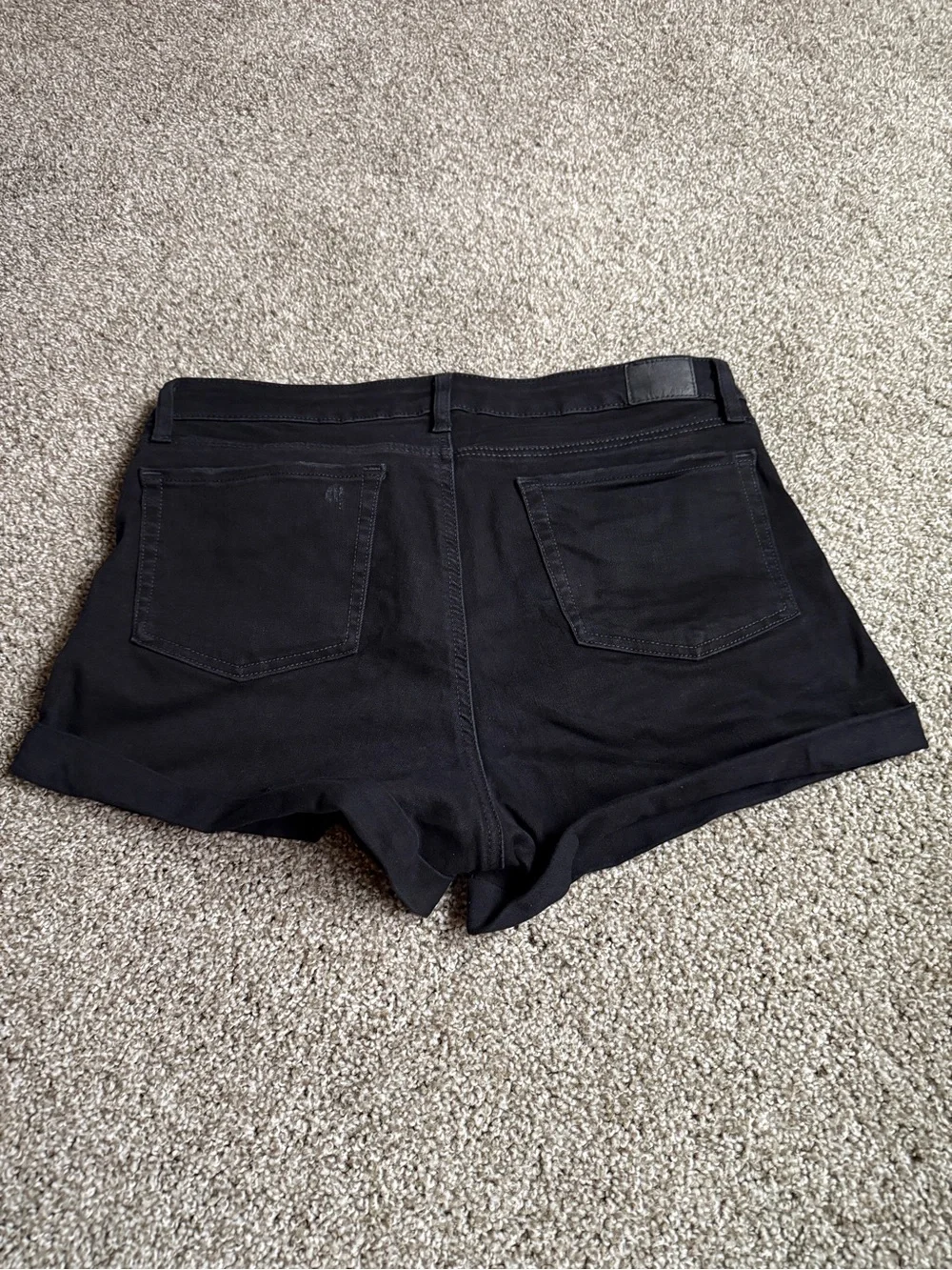 Aeropostale Black Distressed Roll-Hem Jean Shorts